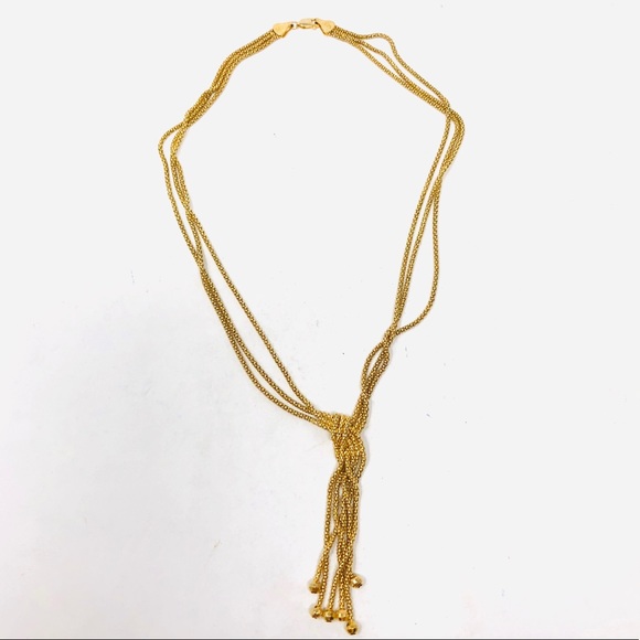 Sterling silver with gold overlay, layered tassel necklace, made in Peru - Picture 3 of 7